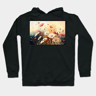 Floral Garden Botanical Print with wild flowers Hoodie